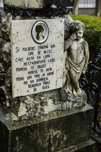 Epitaph on Veronica Micle tombstone — Stock Photo, Image