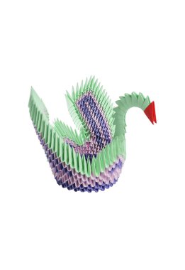 Origami swan beyaz