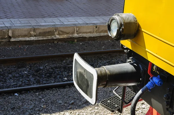 Closeup vyrovnávací paměti vlak — Stock fotografie