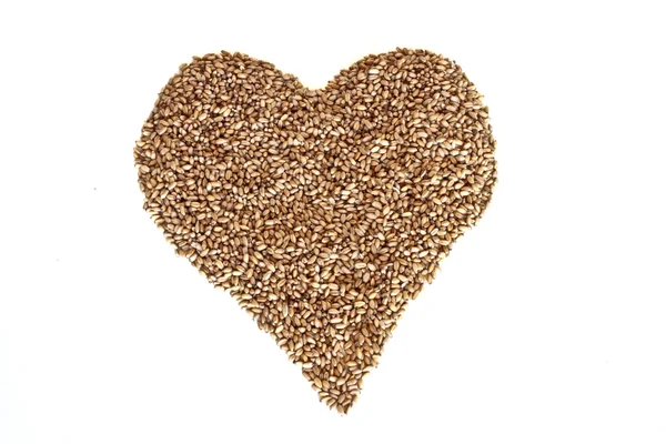 Heart of wheat grains — Stock Photo, Image