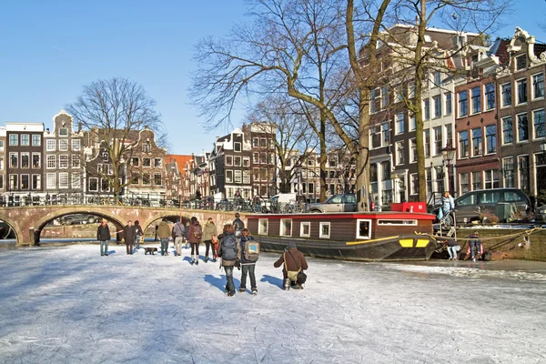 Hiver à Amsterdam Pays-Bas — Photo