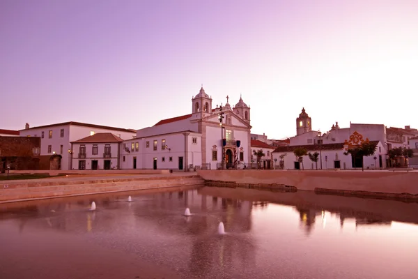 Iglesia medieval en Lagos Portugal al atardecer — Foto de Stock