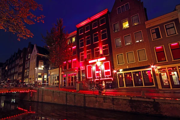 Район червоних ліхтарів в Амстердамі, Нідерланди Стокове Зображення