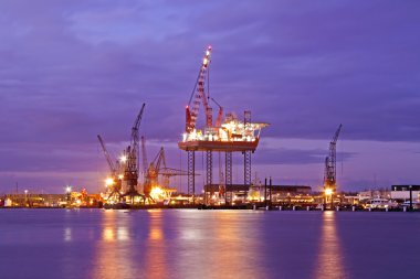 Geceleri Derrick Amsterdam Hollanda liman