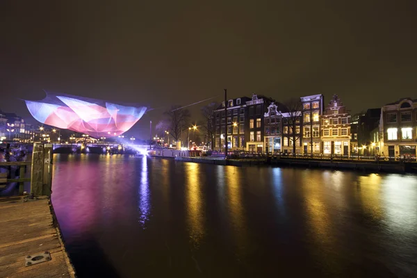 Malownicze miasto z Amsterdamu w Holandii — Zdjęcie stockowe