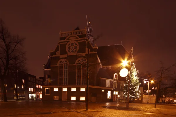 Noorderkerk w Amsterdamie Holandia przez noc — Zdjęcie stockowe