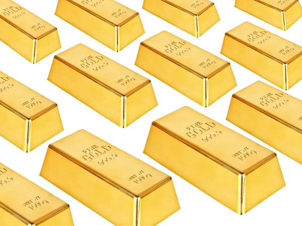 Gold bars on a white background — Stock Photo, Image