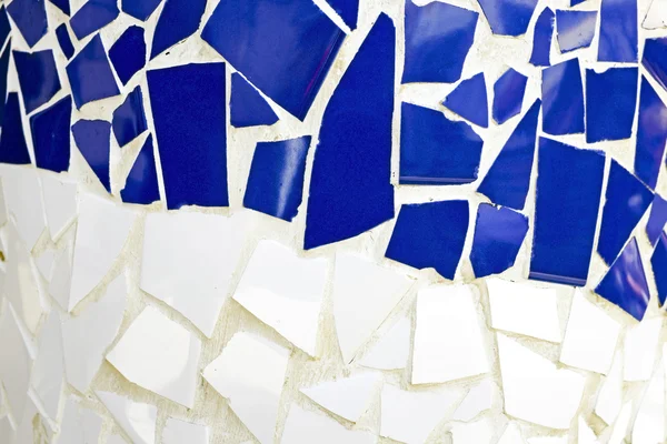 Blue and white tiled wall — Stock Photo, Image