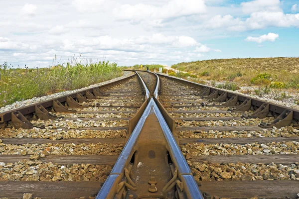 Railroad track in the countryside from Portugal — Stock Photo, Image