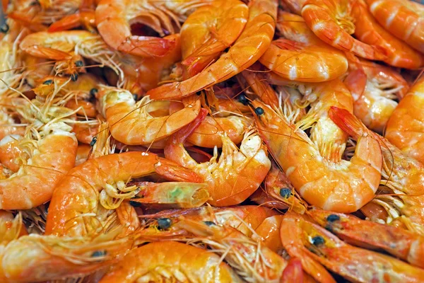 Camarones en el mercado de pescado —  Fotos de Stock