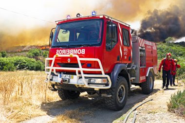 Yangın figthers, Portekiz için büyük bir orman yangını