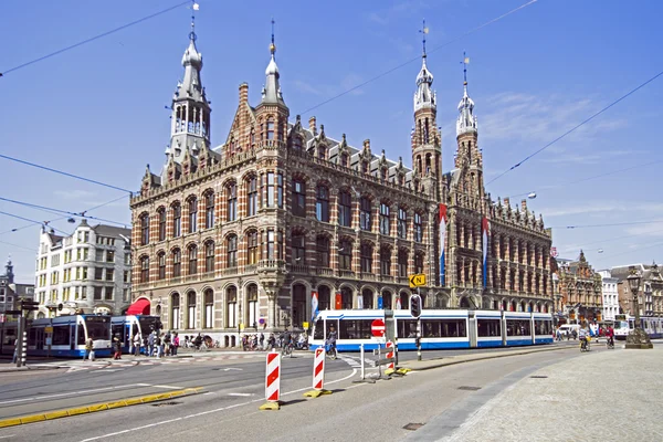Городская сцена в Амстердаме — стоковое фото