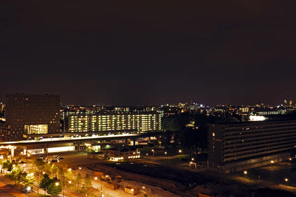 Amsterdam bij nacht in Nederland — Stockfoto