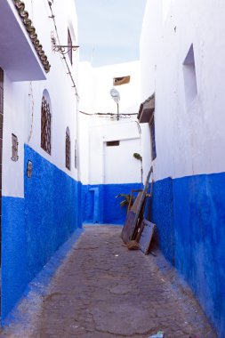 renkli sokak udayas Rabat, Fas, kasbah bir