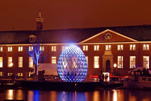 Amszterdam, Hollandia - december 07 2012: megvilágított hermitage — Stock Fotó