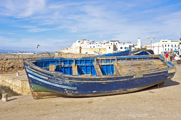 Boten in de haven van essaouria Marokko — Stockfoto
