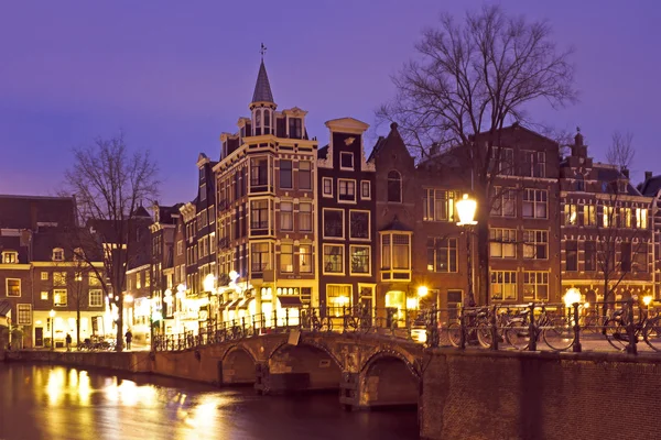 Amsterdam by night — Stock Photo, Image