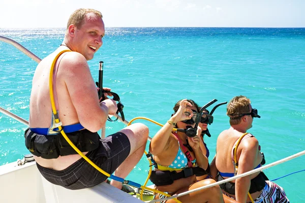 People ready for snuba diving — Stock Photo, Image