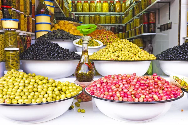 Colored Olives from Moroccan Market Royalty Free Stock Images