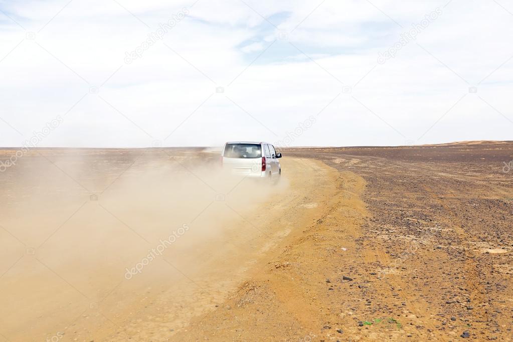 Driving in the desert in Morocco