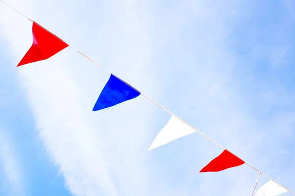 Orange flags, celebrating kingsday in the Netherlands — Stock Photo, Image