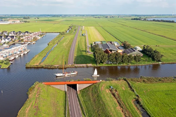 Повітряне Повітря Аквадук Поблизу Вудсенд Фрісленді Нідерланди — стокове фото