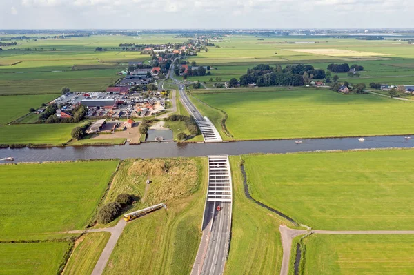Antenne Aus Aquadukt Jeltesloot Friesland Niederlande — Stockfoto