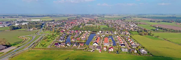 Panorama Aéreo Aldeia Stiens Frísia Países Baixos — Fotografia de Stock