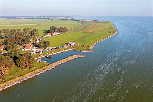 Aeronáutica Pequena Aldeia Velha Porto Laaxum Ijsselmeer Holanda — Fotografia de Stock