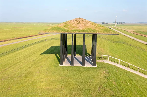 Luftaufnahme Von Einem Tempel Deich Friesland Den Niederlanden — Stockfoto