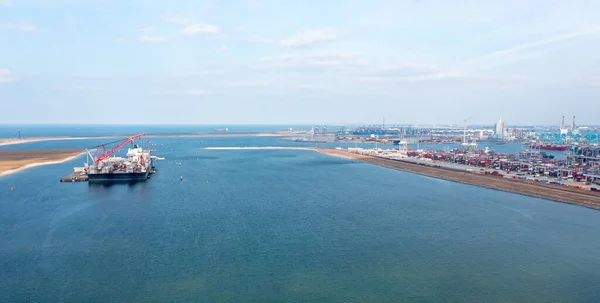 Luftbild Aus Der Industrie Hafen Von Rotterdam Den Niederlanden — Stockfoto