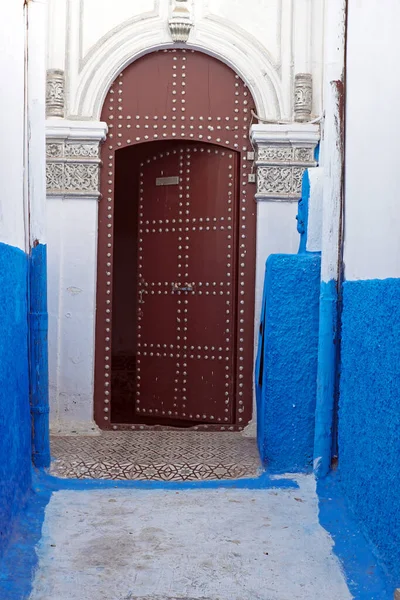 Porte Traditionnelle Bois Style Oriental Arabe Maroc Afrique — Photo