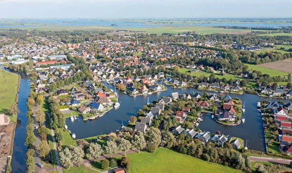 Aerial Traditional Village Koudum Friesland Netherlands — Stock Photo, Image