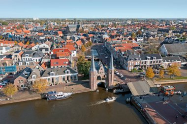 Hollanda, Friesland 'daki Watergate' li Sneek şehrinden gelen hava aracı.