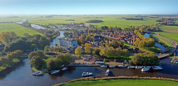 Aerial Panorama Historical City Sloten Friesland Netherlands — Stock Photo, Image