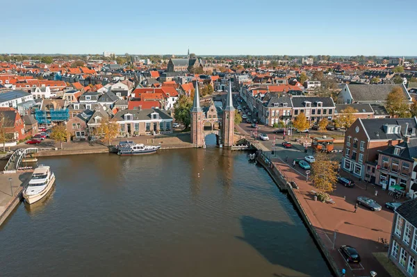 Aerial Historical City Sneek Friesland Netherlands — Stock Photo, Image