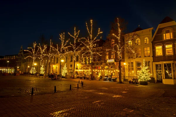 Ciudad Escénica Deventer Navidad Los Países Bajos Atardecer — Foto de Stock