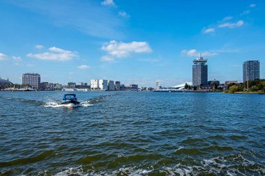 Harbor from Amsterdam on the IJ in the Netherlands