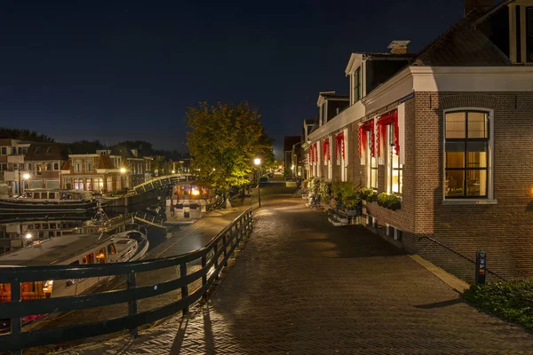 Historical City Sneek Night Netherlands — Foto Stock