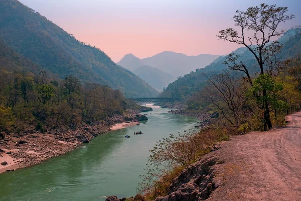 Río Ganga Himalaya India Asia Atardecer — Foto de Stock