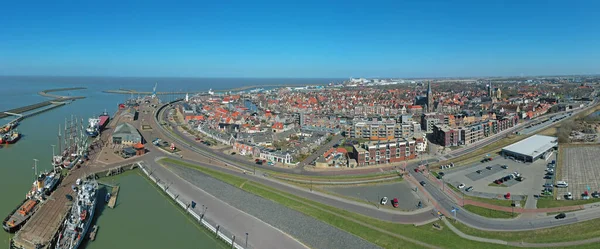 Letecké Panorama Města Harlingen Frísku Nizozemsko — Stock fotografie