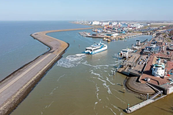 オランダのHarlingen Frieslandの港からの航空 — ストック写真
