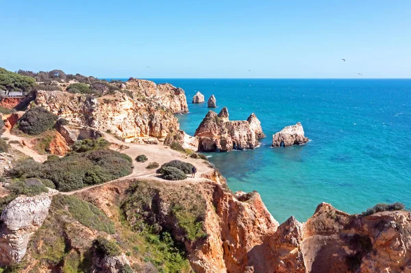 Praia Tres Irmaos 'tan Portekiz' deki Alvor Algarve 'ye.