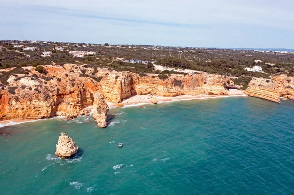 Luchtfoto Van Praia Marinha Algarve Portugal — Stockfoto