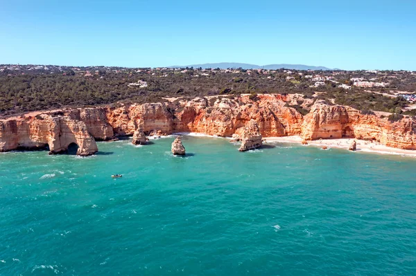 Luchtfoto Van Praia Marinha Algarve Portugal — Stockfoto