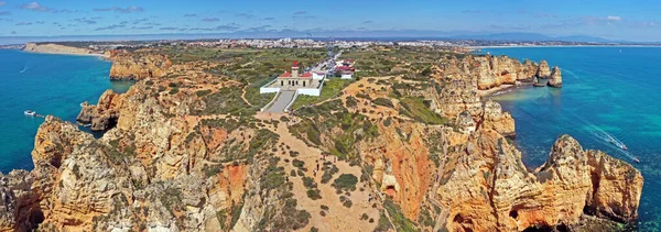 Luftaufnahme Vom Leuchtturm Von Ponte Piedade Lagos Portugal — Stockfoto