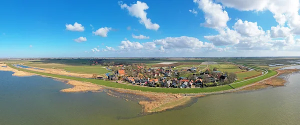 Panorama Aéreo Aldeia Gaast Ijsselmeer Nos Países Baixos — Fotografia de Stock