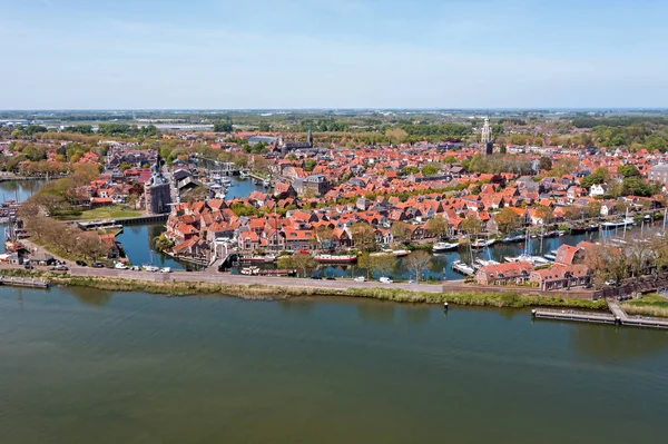 Flyg Från Den Historiska Staden Enkhuizen Nederländerna — Stockfoto