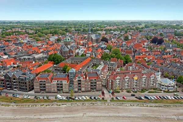 Hollanda Nın Ijsselmeer Kentindeki Geleneksel Hoorn Şehrinden Gelen Hava Aracı — Stok fotoğraf