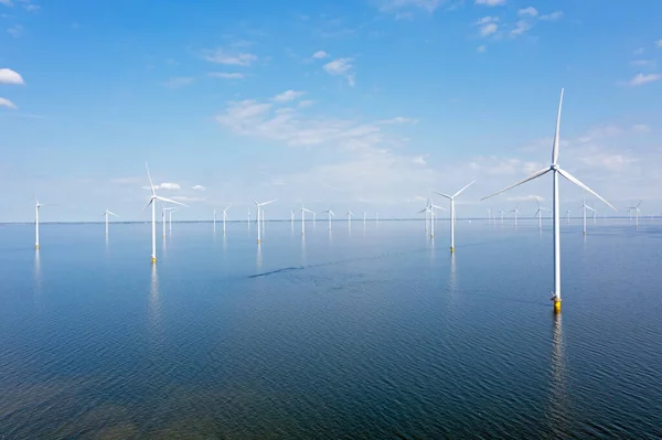 Aerial Windturbines Ijsselmeer Netherlands — Stock Photo, Image